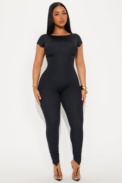 Power Play Toe Ring Jumpsuit - Black
