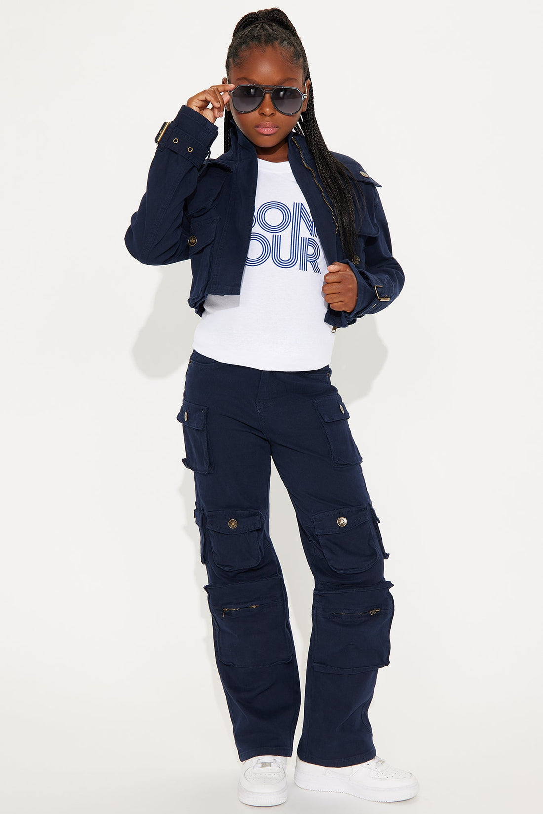 Mini Billie Goes To School Cargo Twill Jacket - Navy
