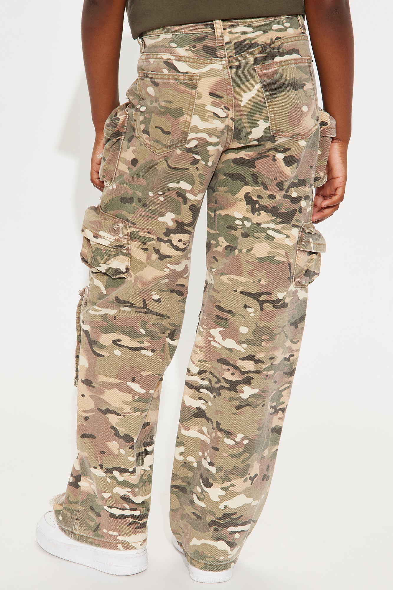 Mini Lily Distressed Cargo Jeans - Camouflage