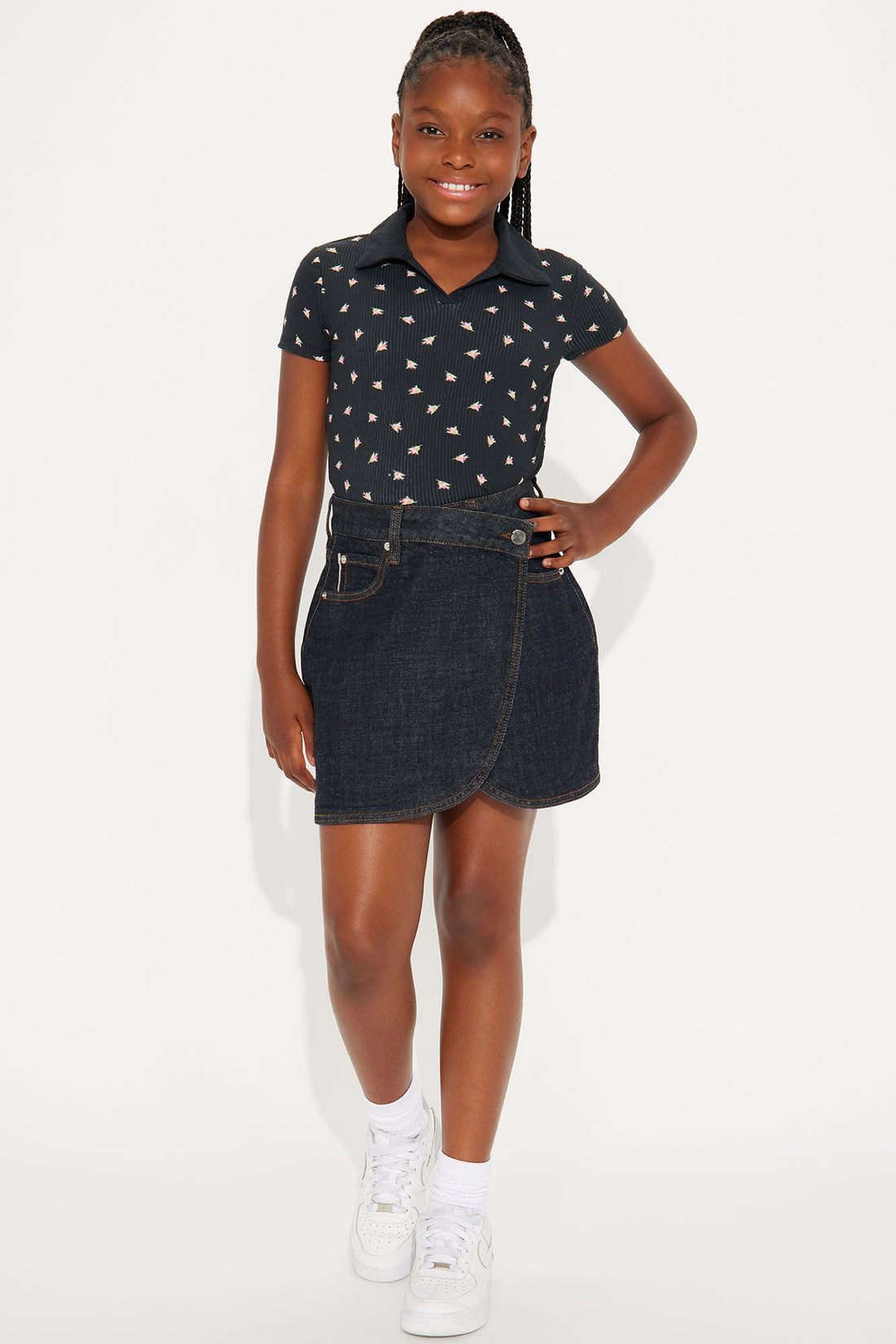 Mini Sierra Denim Wrap Mini Skirt - Rinse Blue Wash