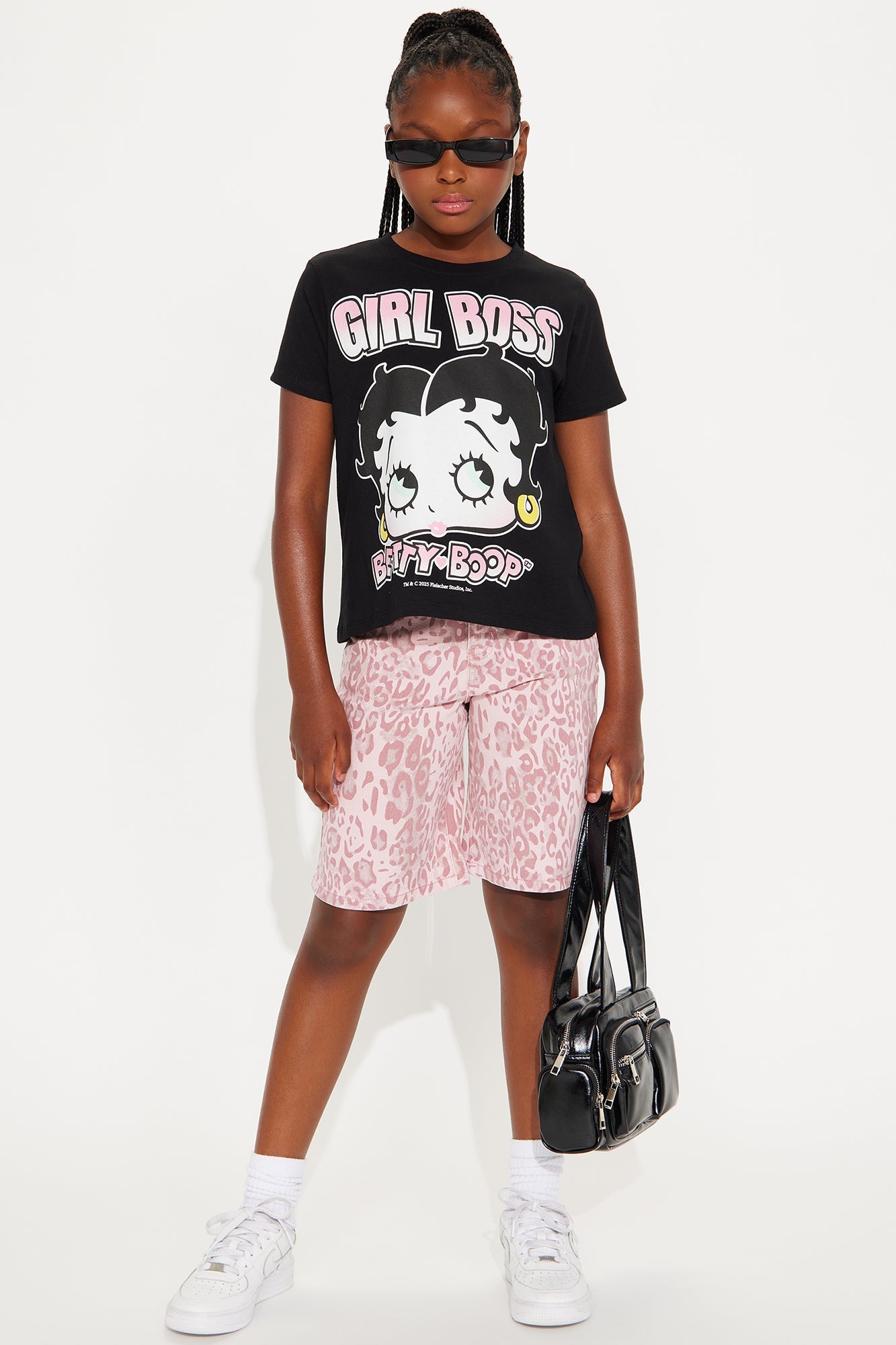 Mini Girl Boss Betty Boop Short Sleeve Graphic T-Shirt - Black