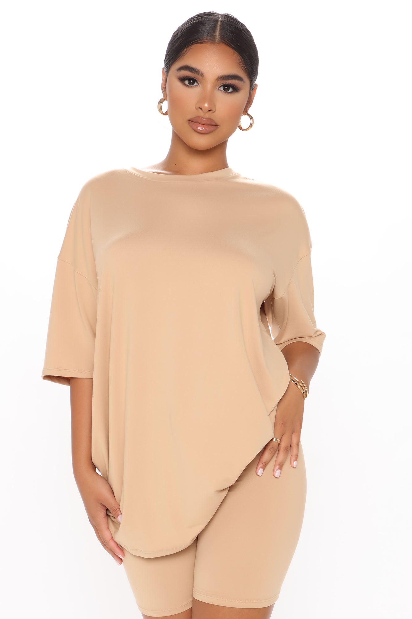 Weekend Vibes Short Set - Nude