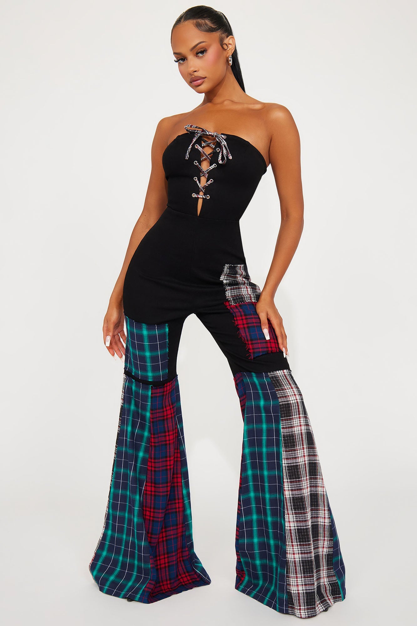 Ava Patchwork Jumpsuit - Black