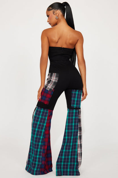 Ava Patchwork Jumpsuit - Black