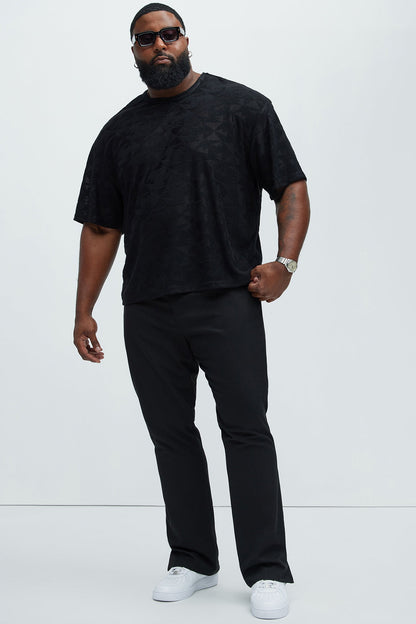 Binney Jacquard Relaxed Short Sleeve Tee - Black
