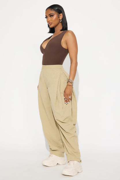 Second Skin Double Lined Zip Front Tank - Chocolate