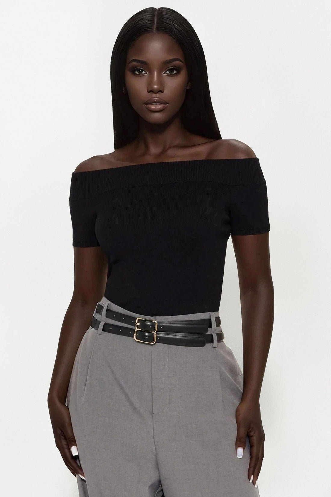 Need Coffee Off Shoulder Sweater - Black