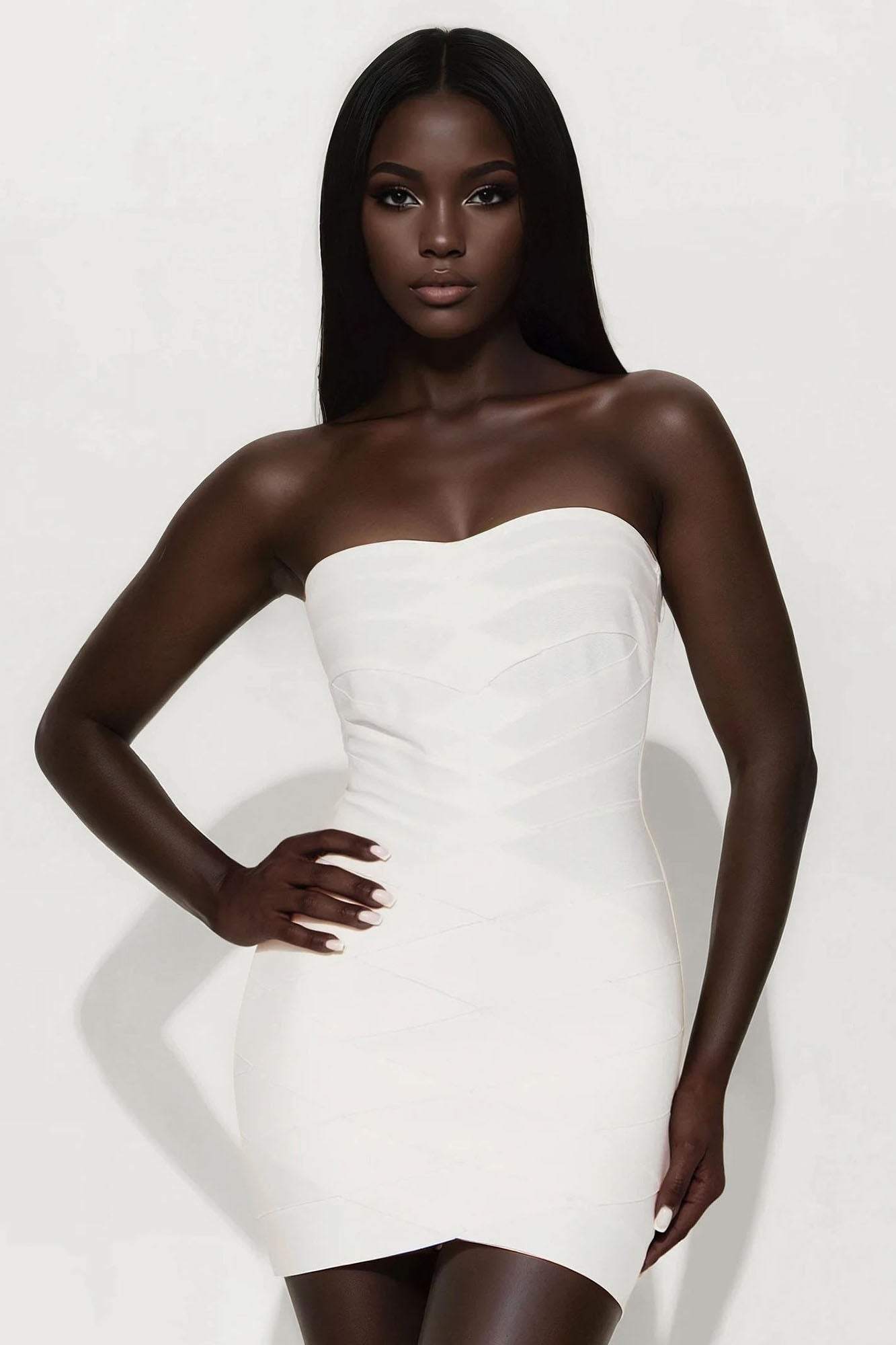 Flirtatious Looks Bandage Mini Dress - White