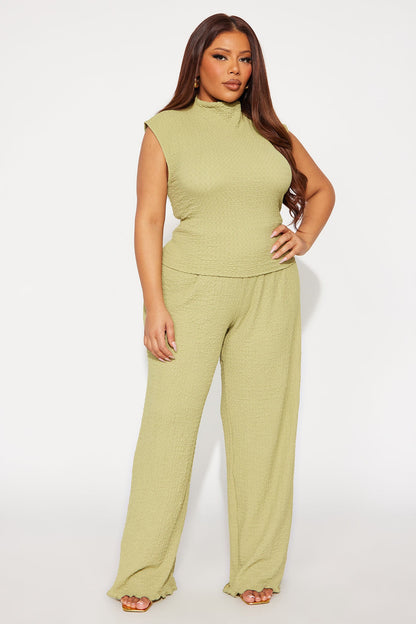 Teresea Textured Pant Set - Sage