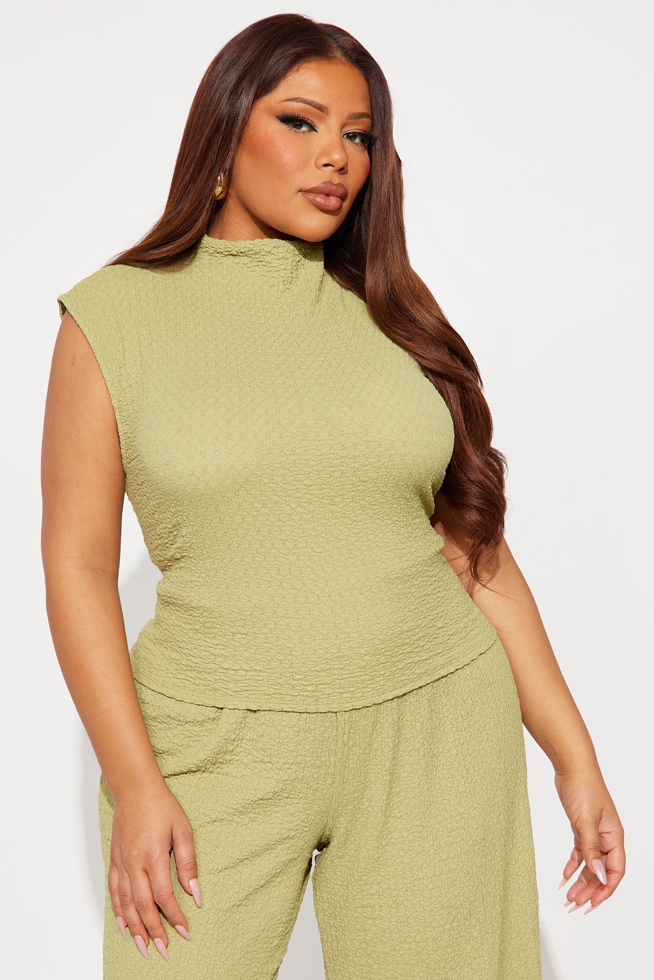 Teresea Textured Pant Set - Sage