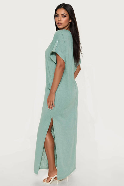 Unbothered 2 Piece Maxi Dress Set - Sage