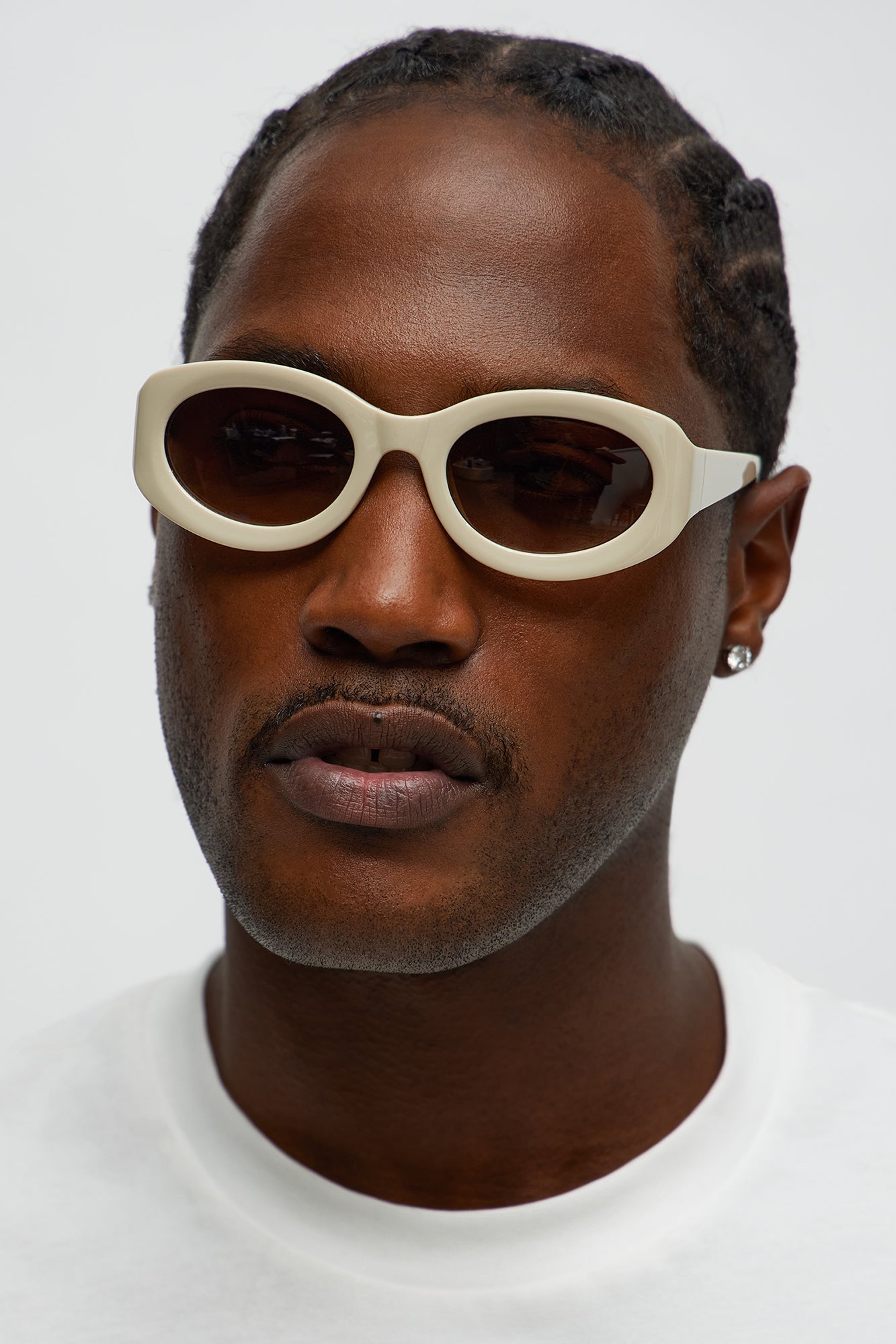 Round Eyes Sunglasses - Cream