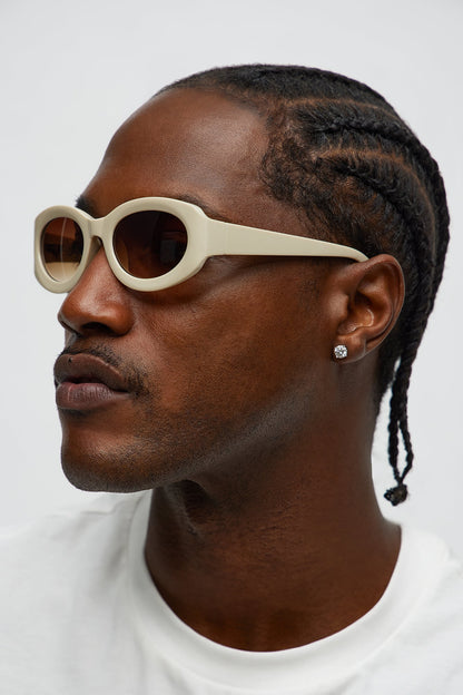 Round Eyes Sunglasses - Cream
