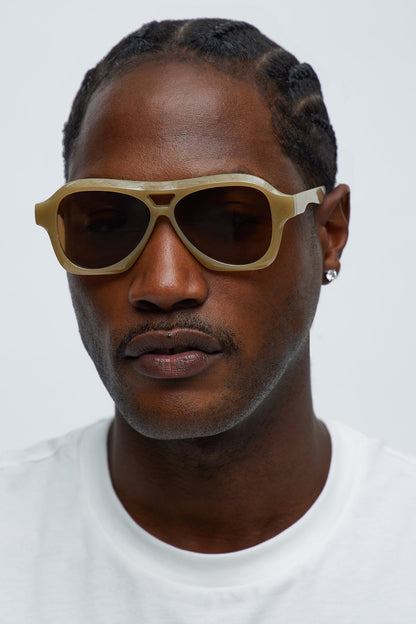 Round Lines Sunglasses - Brown