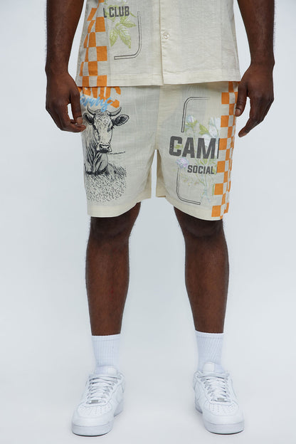 Groves Relaxed Drawstring Shorts - Cream