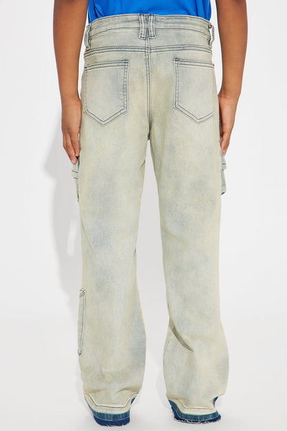 Mini Stacked To Impress Cargo Jean - Vintage Wash
