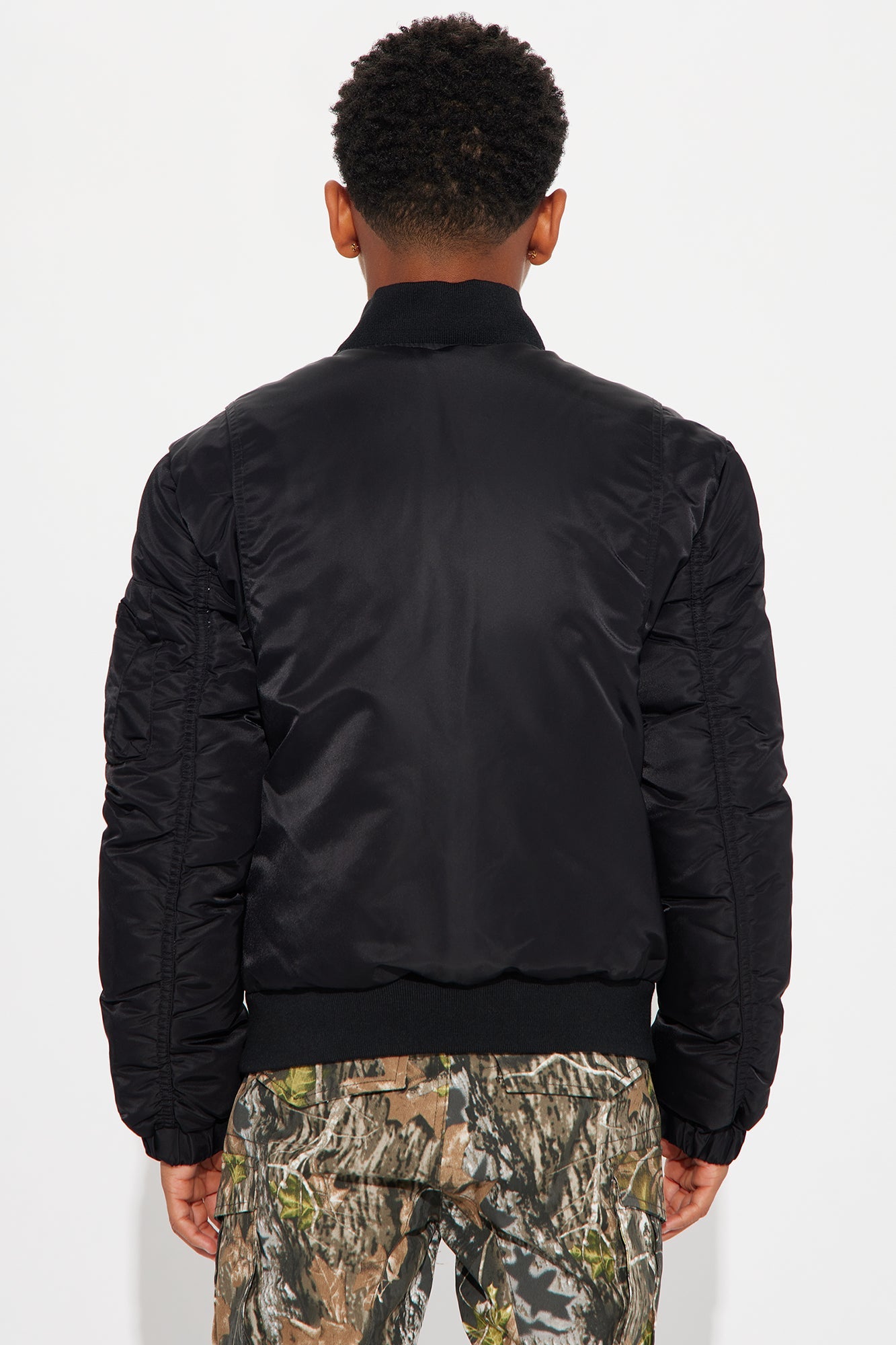 Mini Been Real Nylon Bomber Jacket - Black