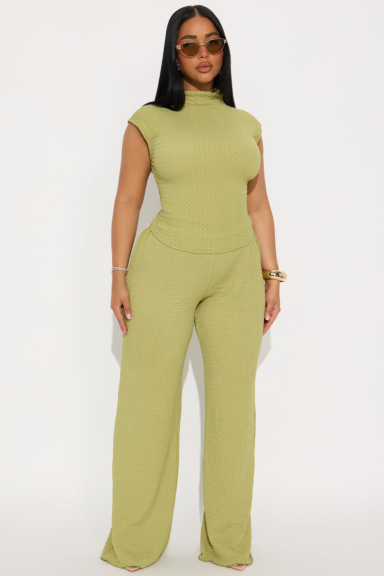 Teresea Textured Pant Set - Sage