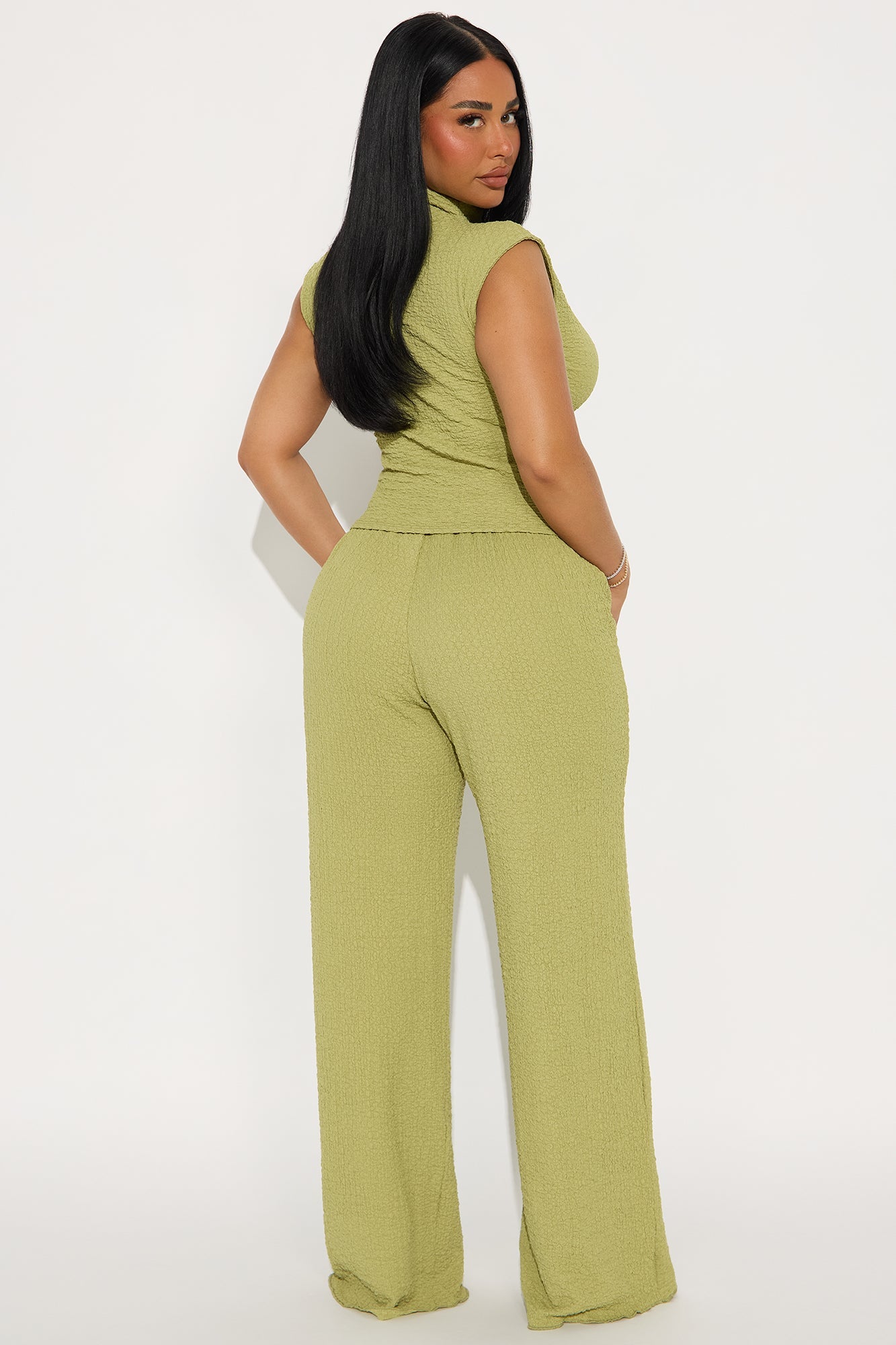 Teresea Textured Pant Set - Sage