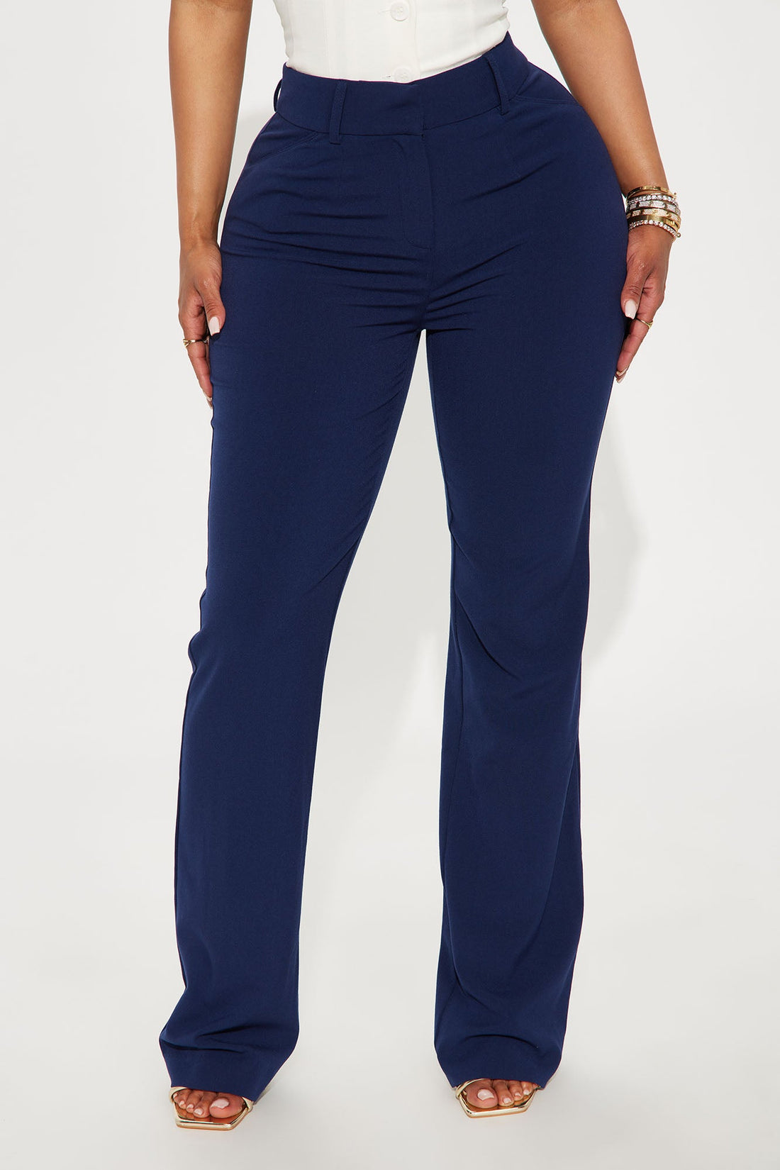 Tasha Dressy High Rise Pants - Navy