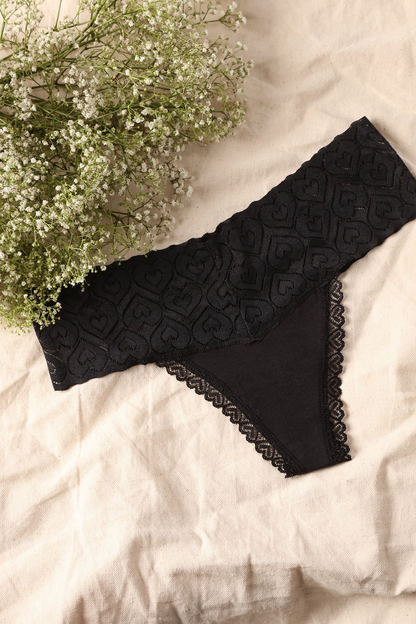 Like Magic Lace Thong Panty I - Black