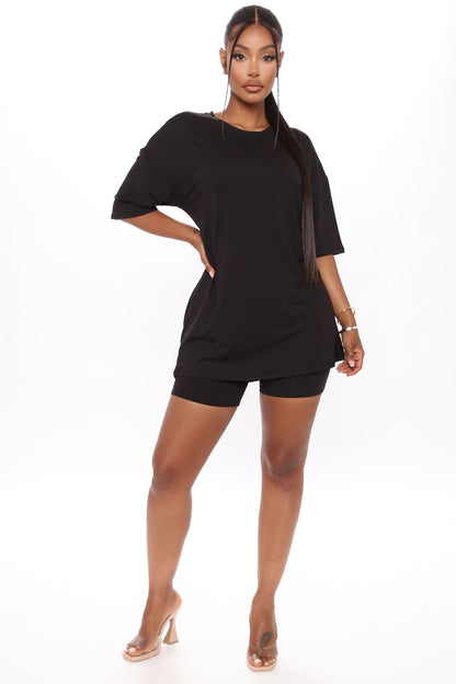 Weekend Vibes Short Set - Black