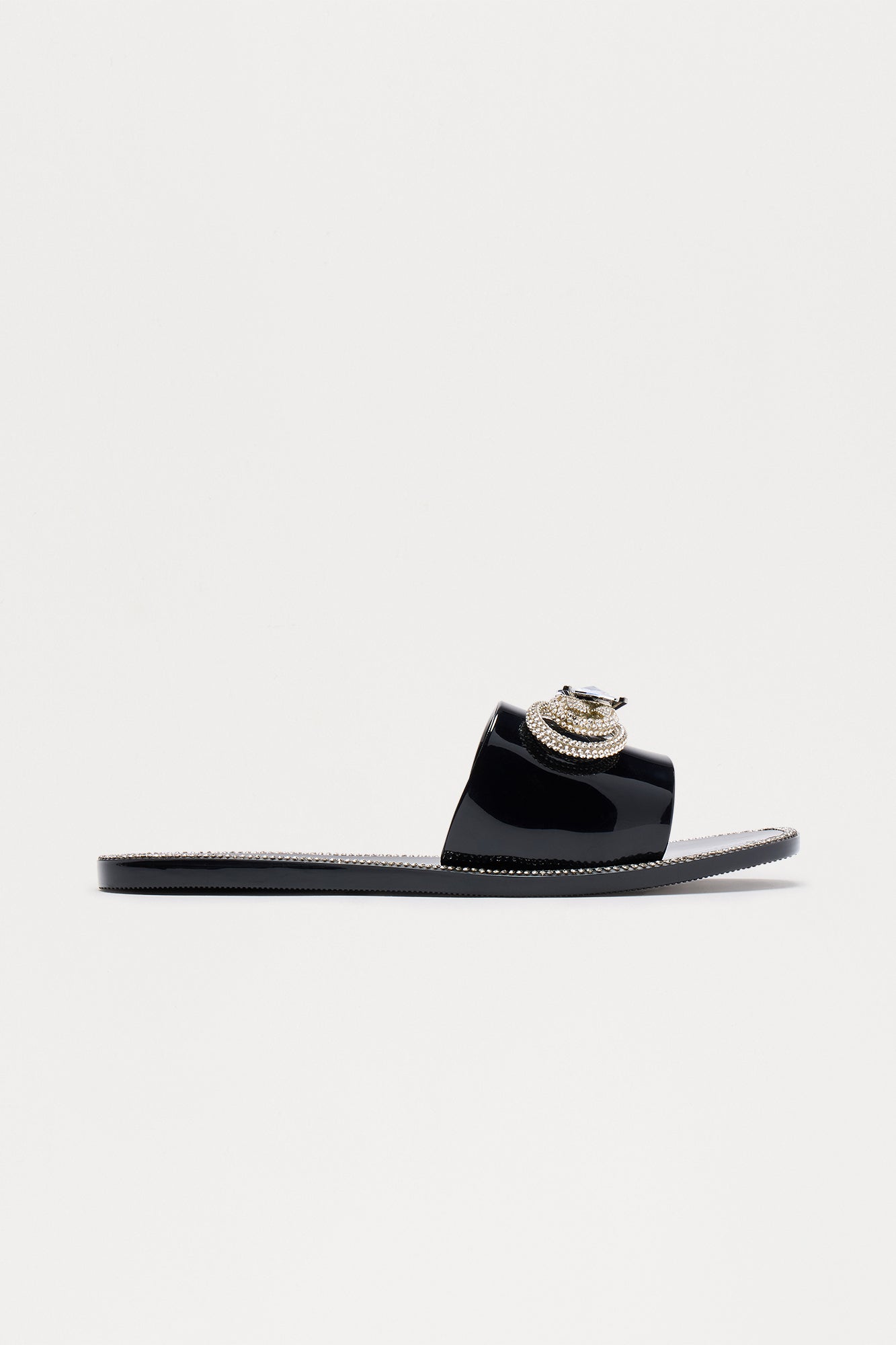 Caia Rhinestone Bow Sandals - Black