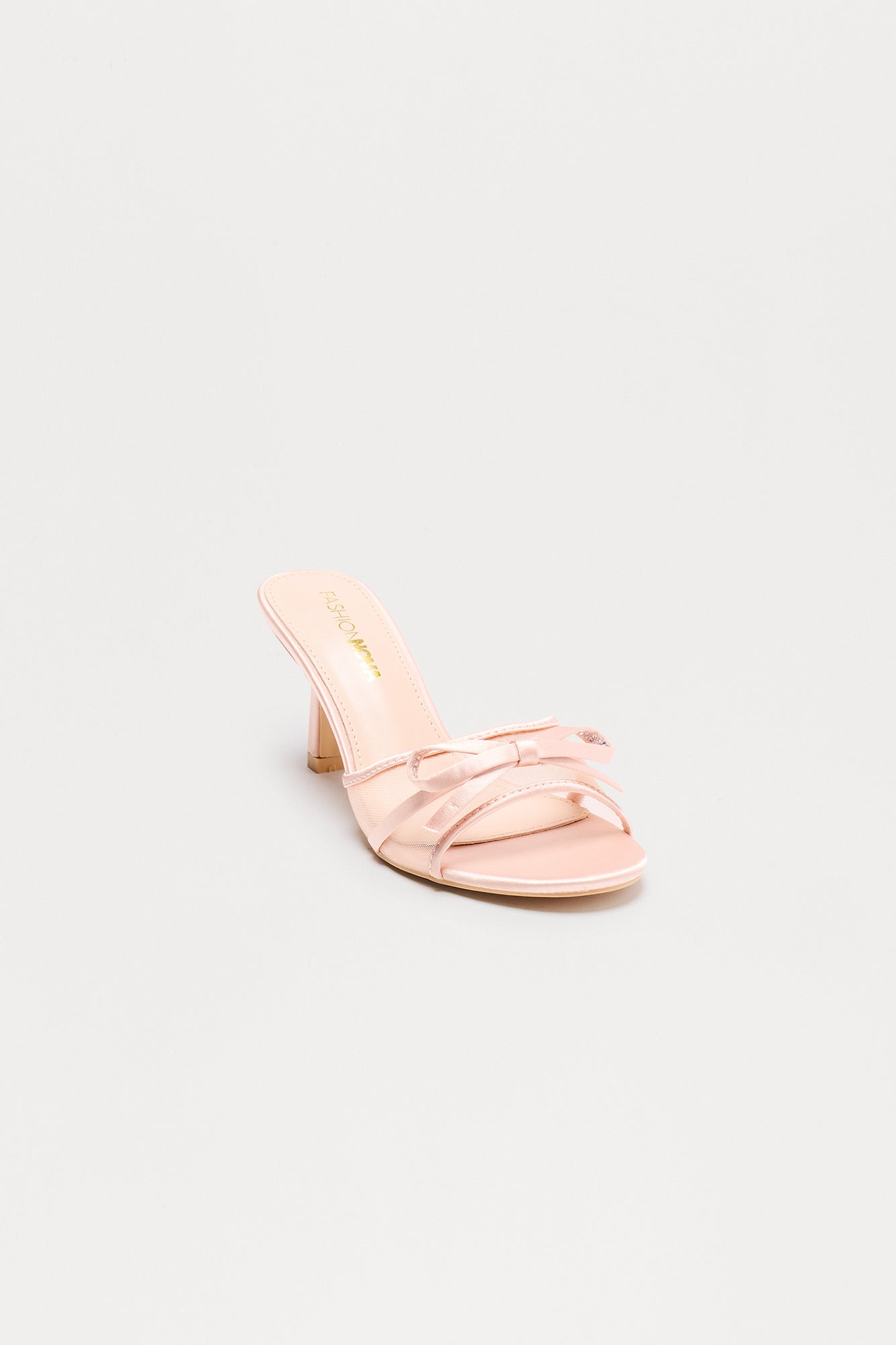 Devotion Mesh Bow Mules - Blush