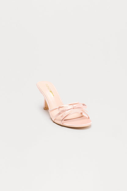 Devotion Mesh Bow Mules - Blush