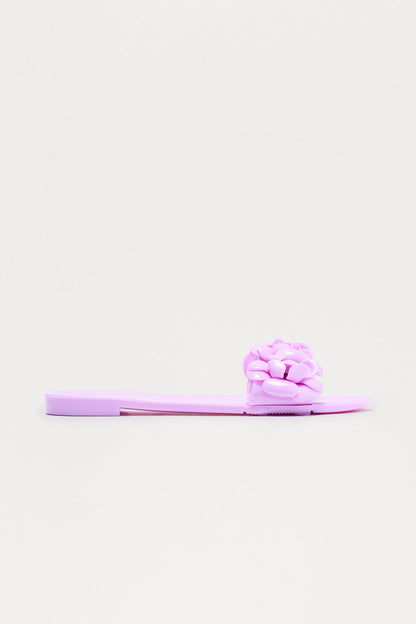 Bryna Flower Slip On Sandals - Lavender