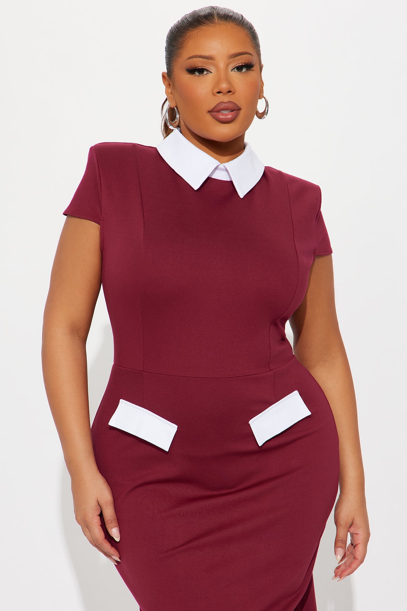 All Business Ponte Maxi Dress - Wine
