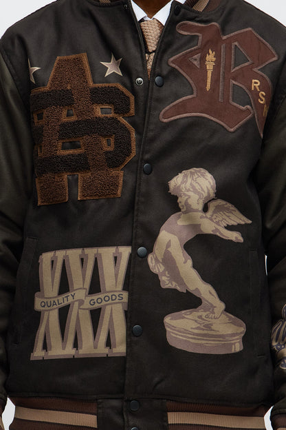 We Are The Champions Varsity Jackets - Brown Combo