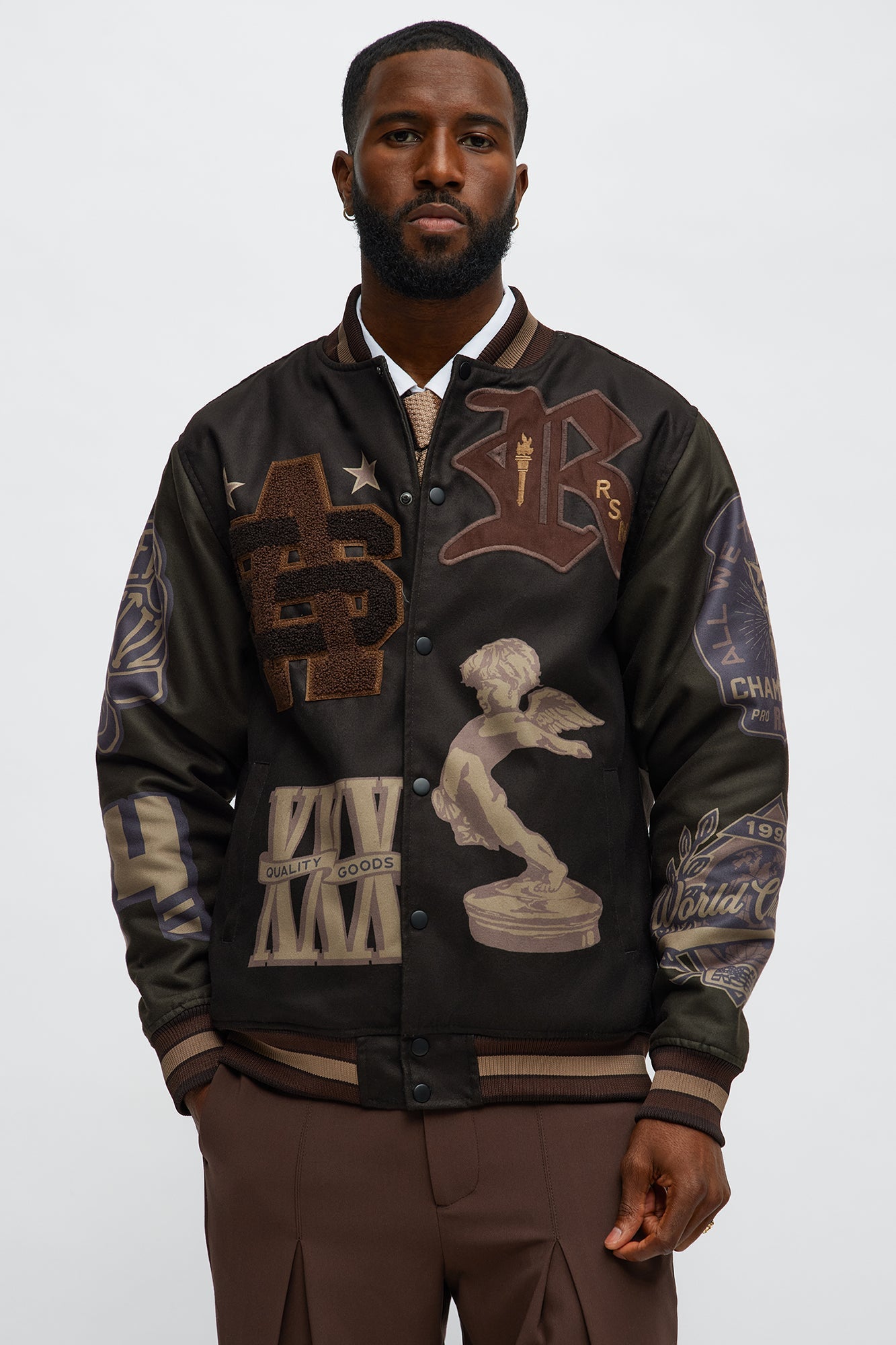 We Are The Champions Varsity Jackets - Brown Combo