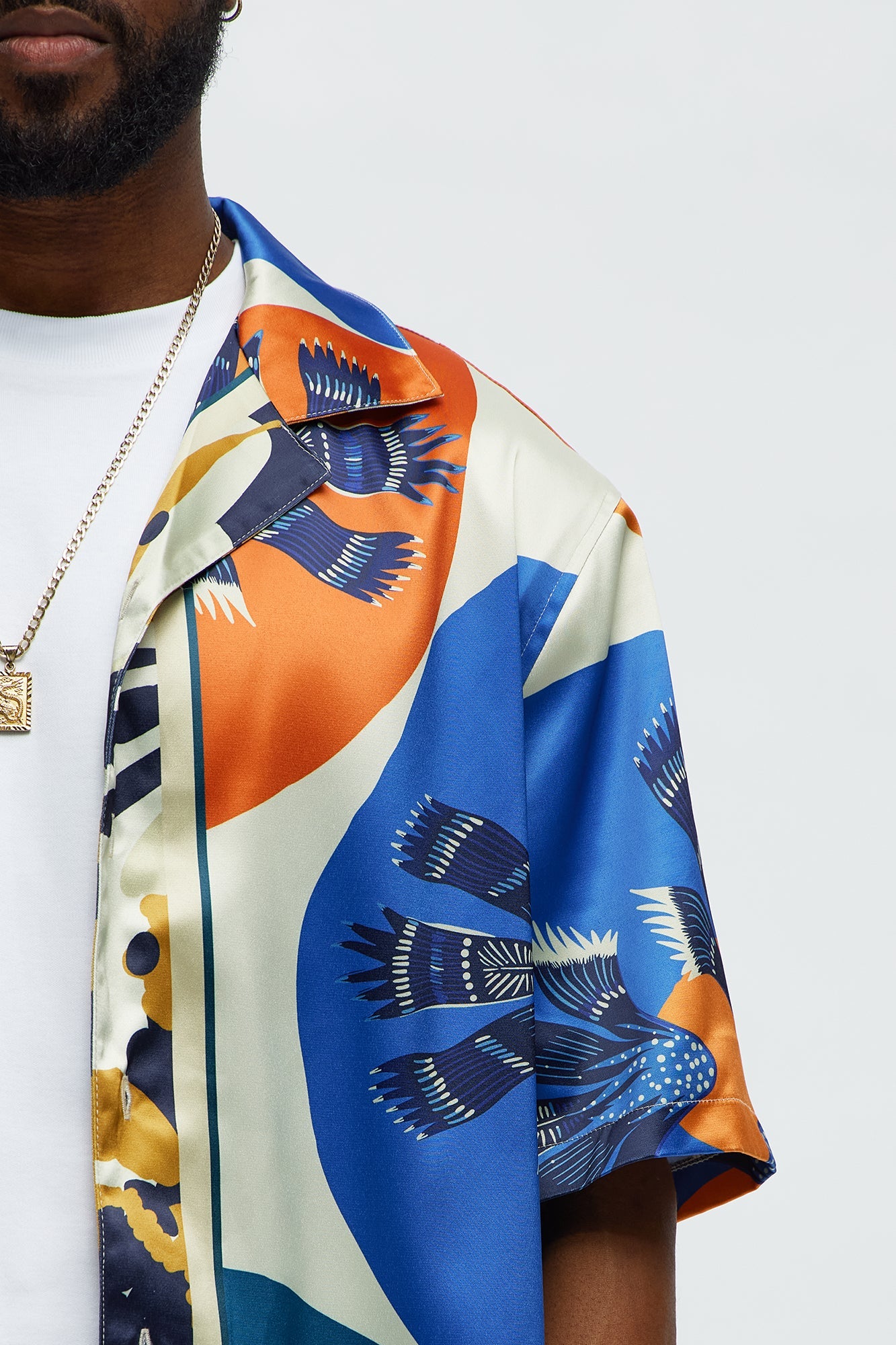 Relaxed Sea Vibe Cuban Collar Button Up Shirt - Multi Color