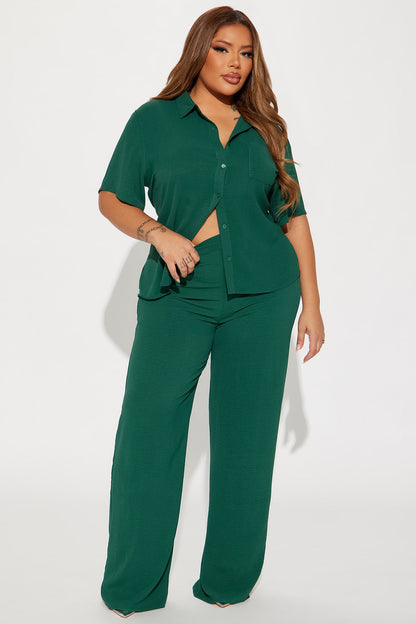 Makenzie Short Sleeve Pant Set - Hunter