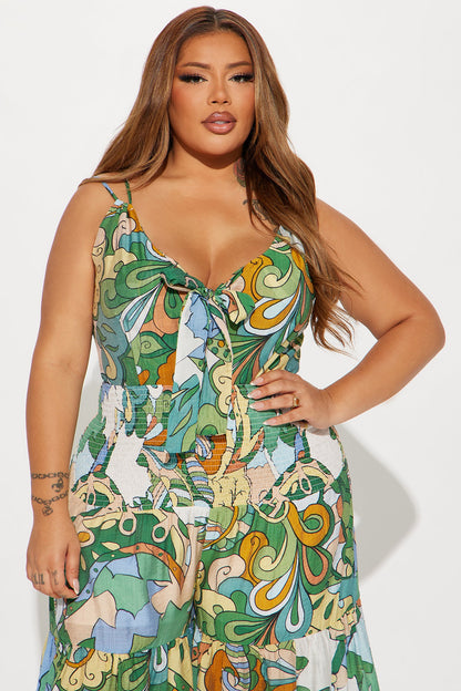 Kamiyah Printed Jumpsuit - Green/combo