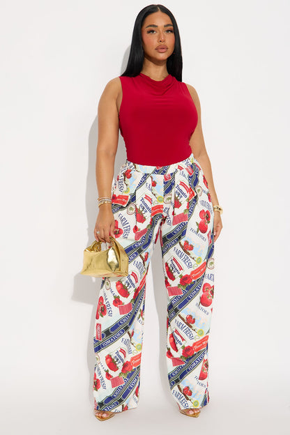 Angie High Neck Open Back Top - Red