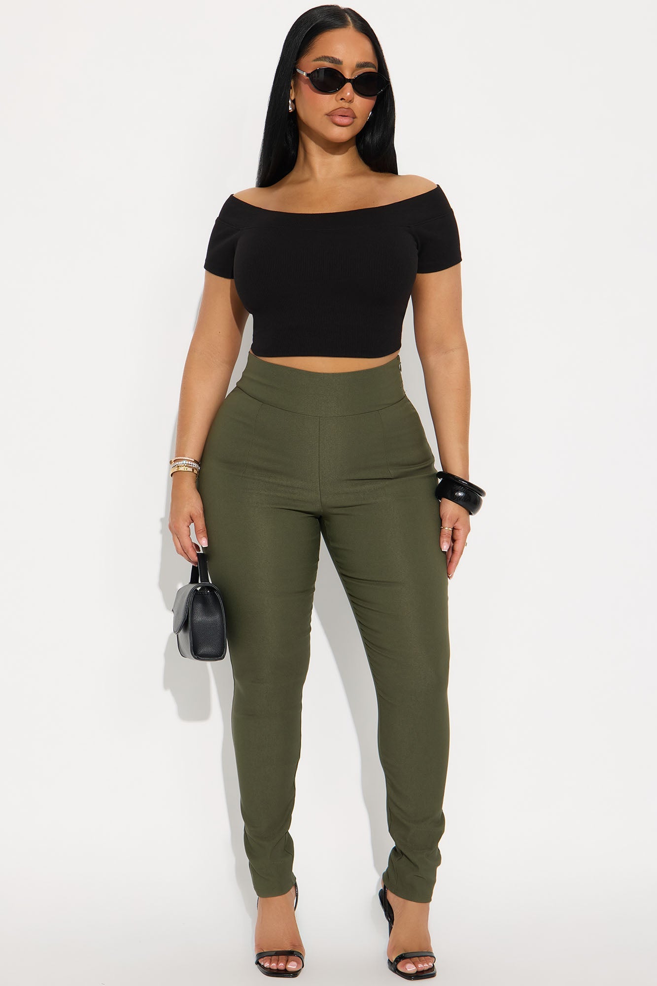 Venetian High Rise Pants - Olive