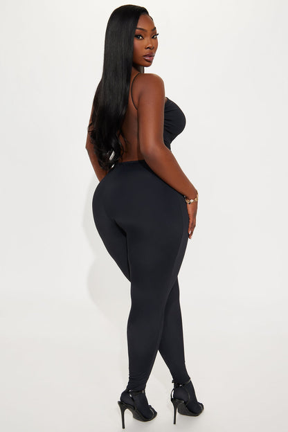 Isla Footed Skinny Jumpsuit - Black