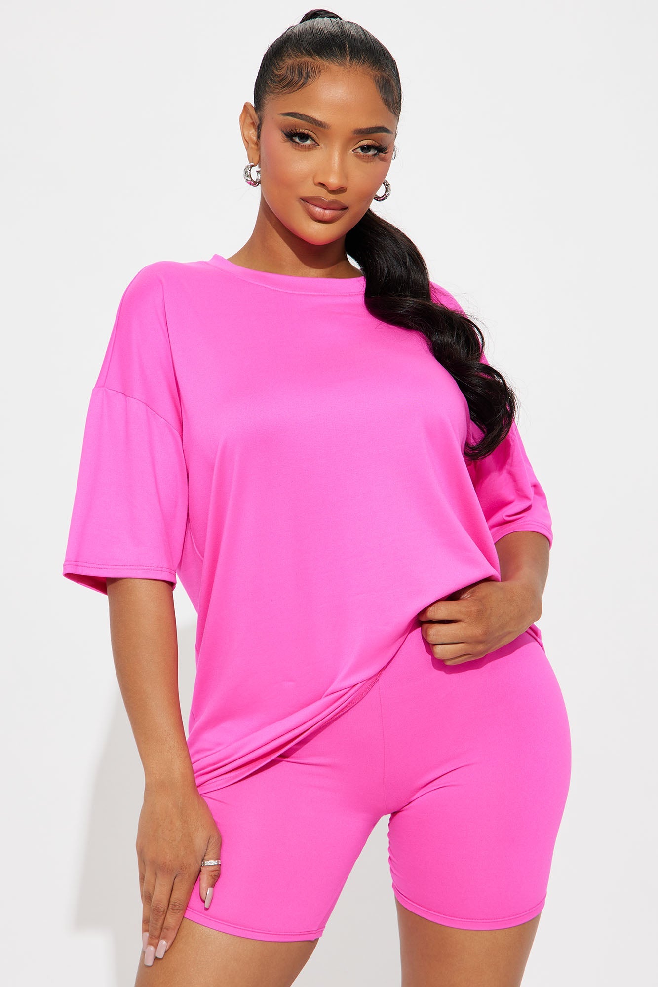 Weekend Vibes Short Set - Bubblegum Pink