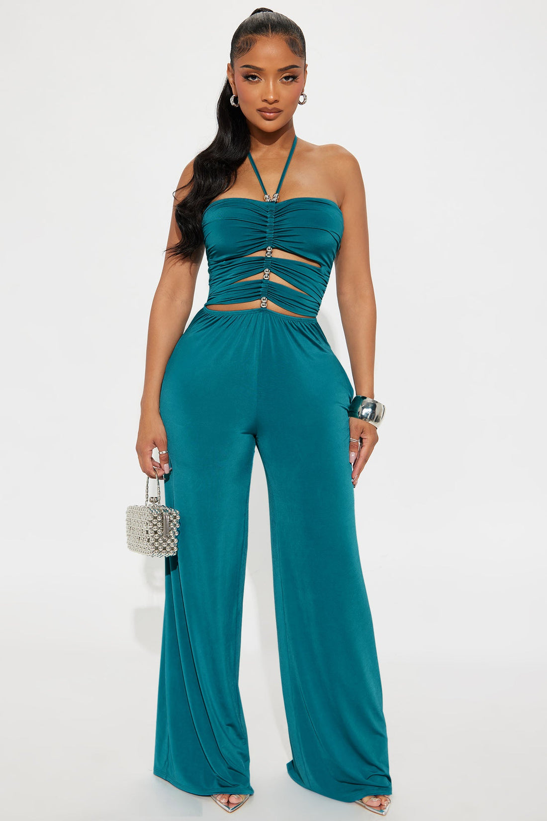 Living A Fairytale Halter Jumpsuit - Teal