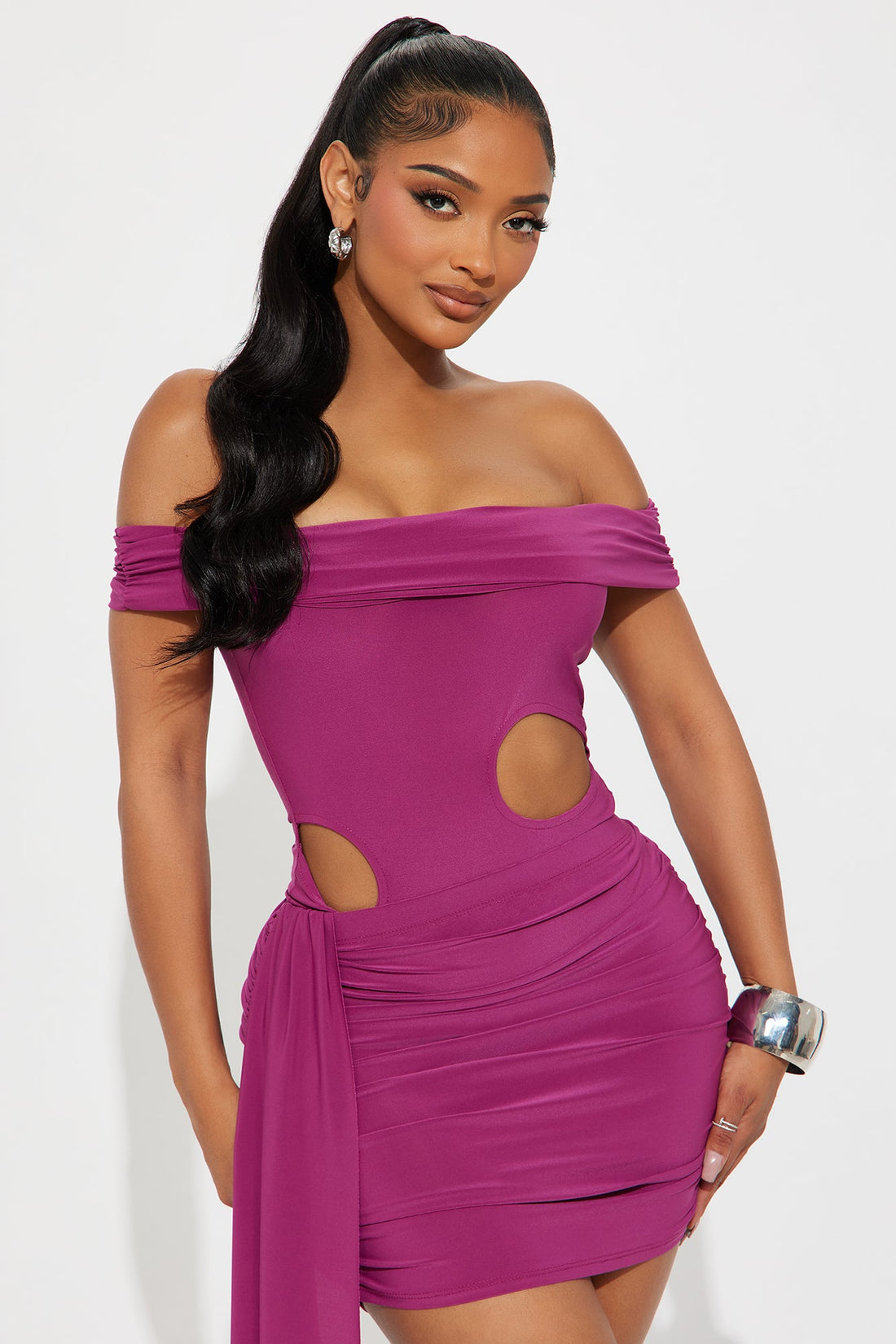 Rebel Edge Mini Skirt Set - Magenta