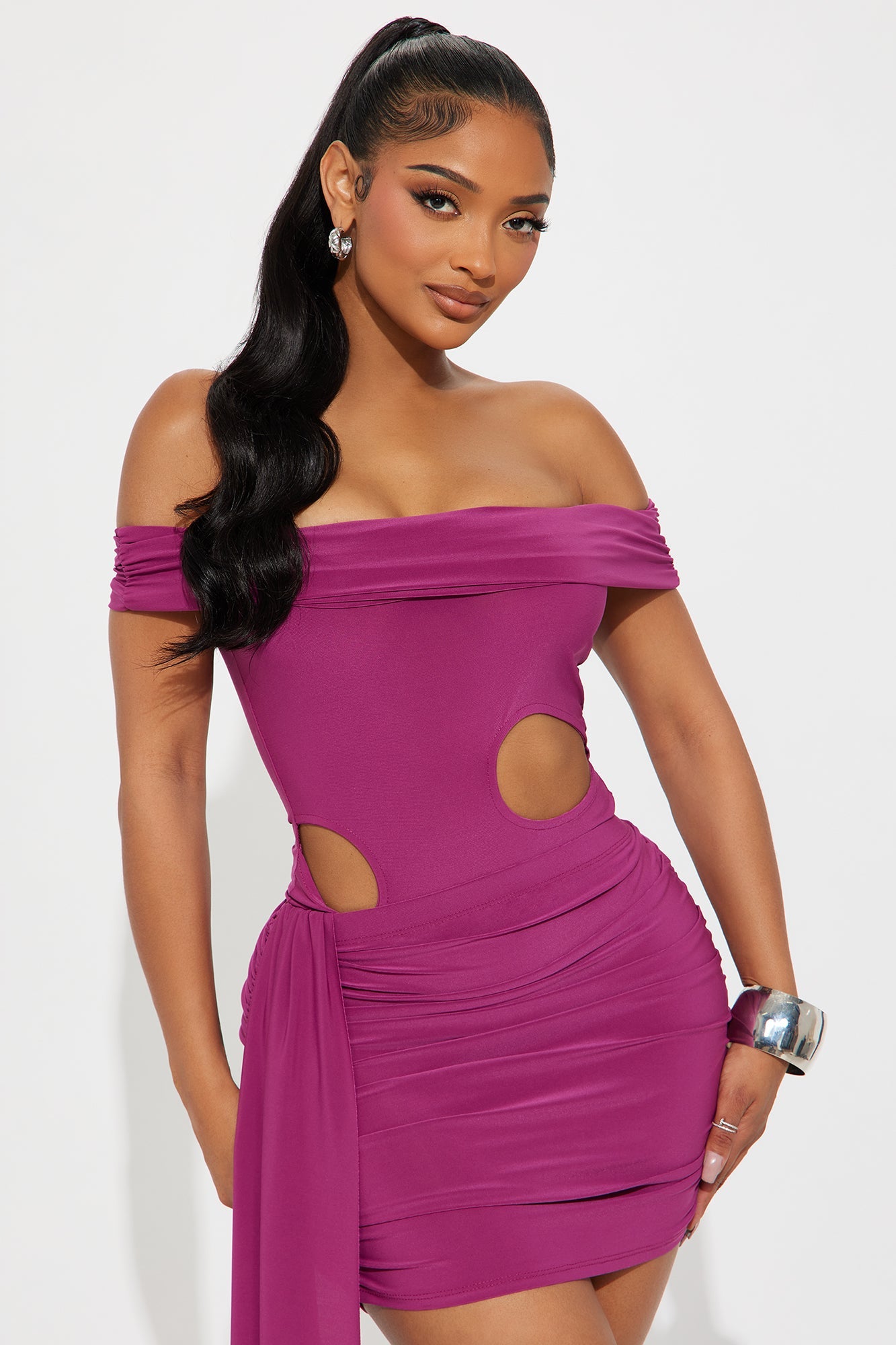 Rebel Edge Mini Skirt Set - Magenta