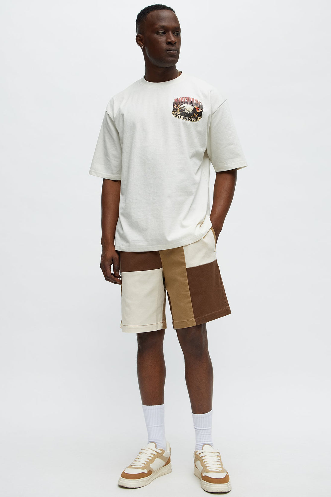 Blocked Again Shorts - Brown Combo