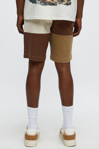 Blocked Again Shorts - Brown Combo