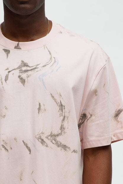 Marble Print Relaxed Tee - Pink