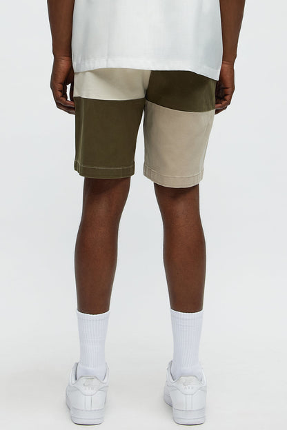 Blocked Again Shorts - Olive/combo