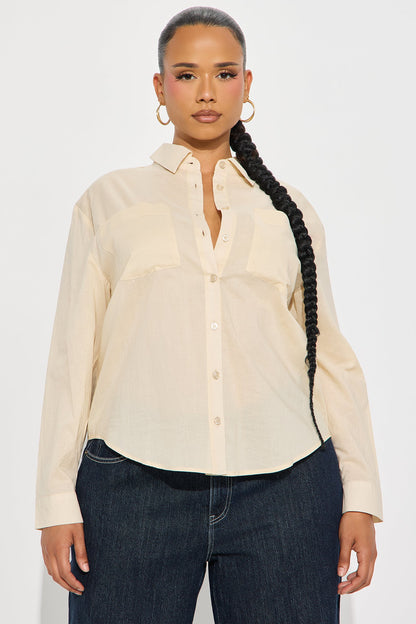 Simplicity Button Up Shirt - Taupe