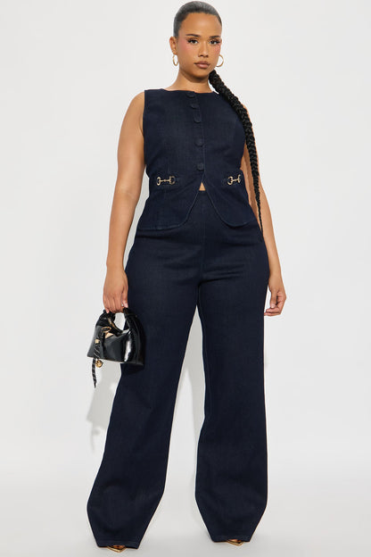 Emma Denim Straight Leg Jumpsuit - Indigo