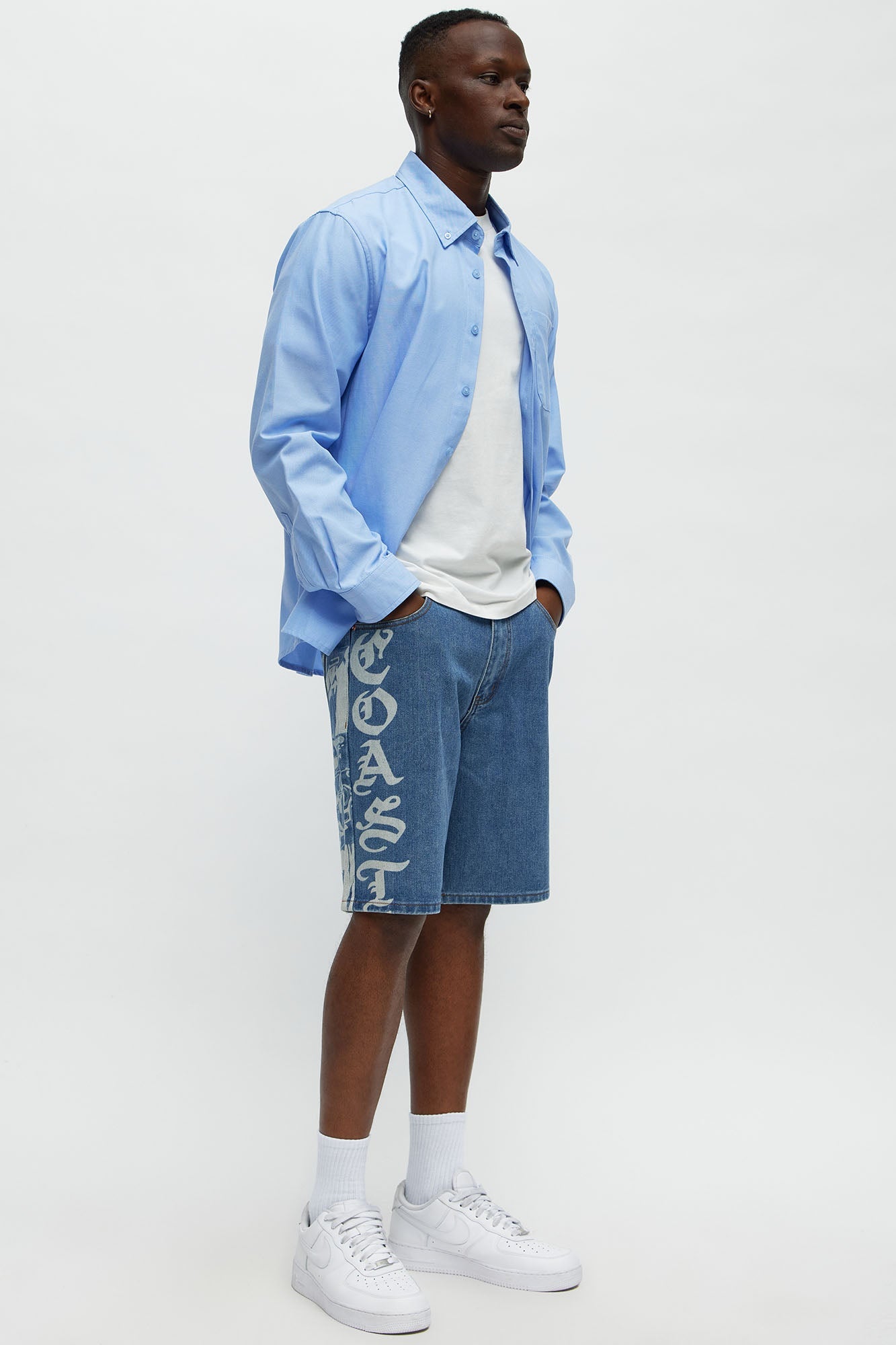 Coast Drift Relaxed Denim Shorts - Medium Blue Wash